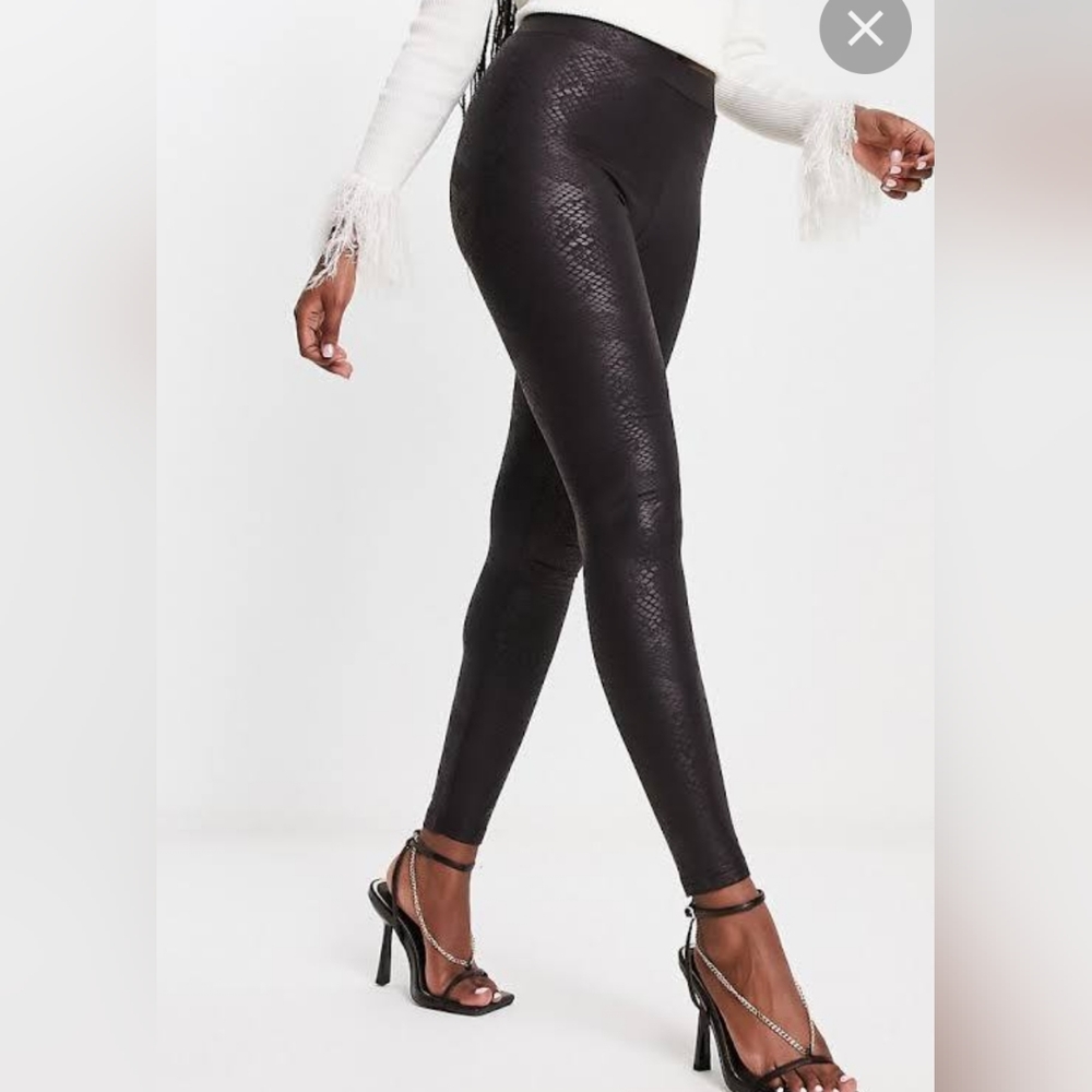 Pink Martini embossed snakeskin print pants